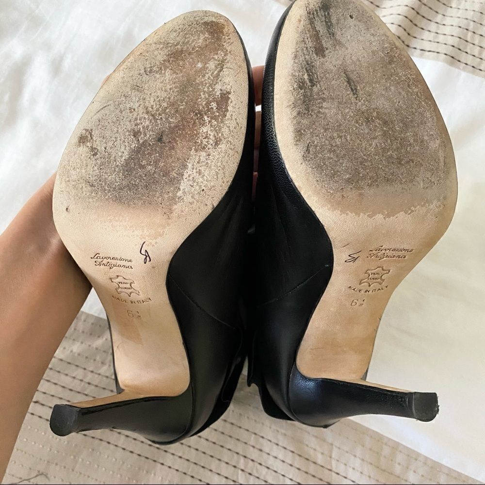 🖤Butter Italian Leather Ruffle Boho Booties 6.5 - Picture 7 of 9